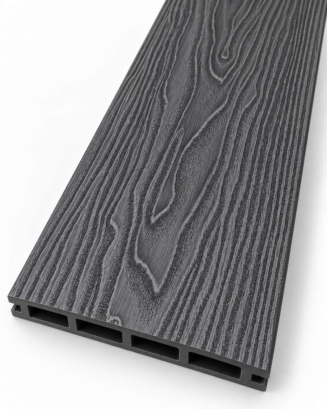 Tabla de Piso Deck WPC color grafito con perfil hueco